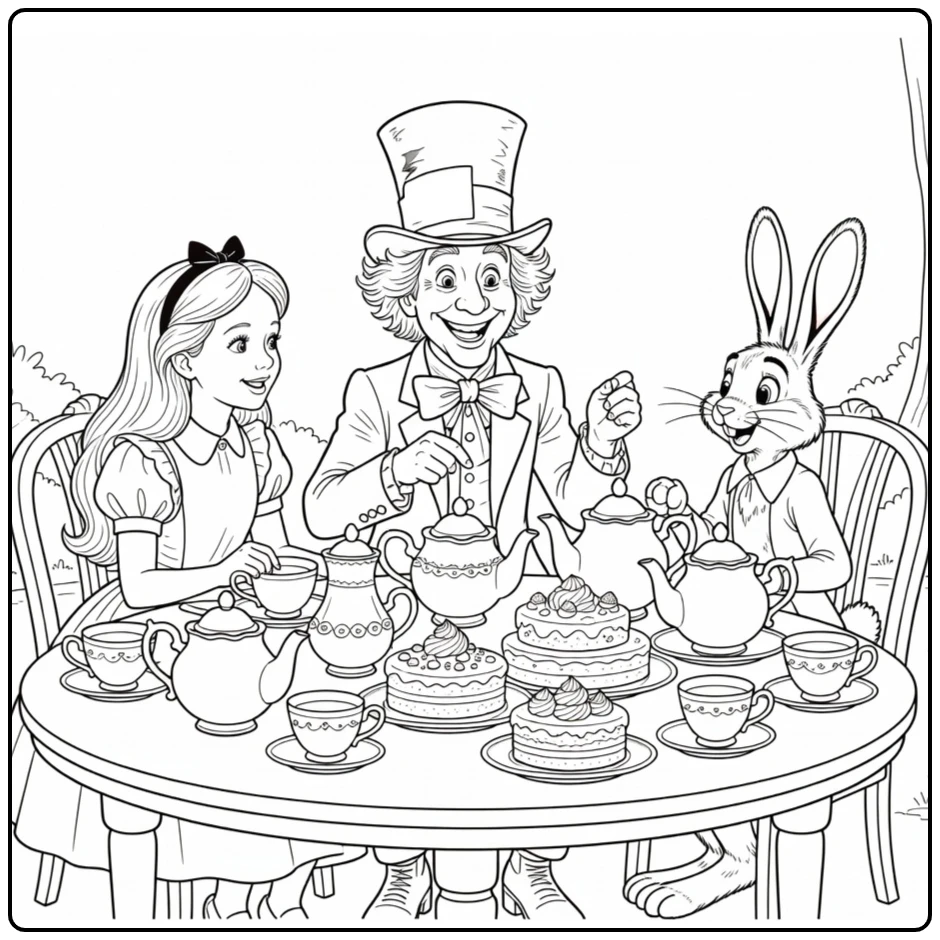 Alice in Wonderland: Gekke Hoedenmaker theepartij met Alice