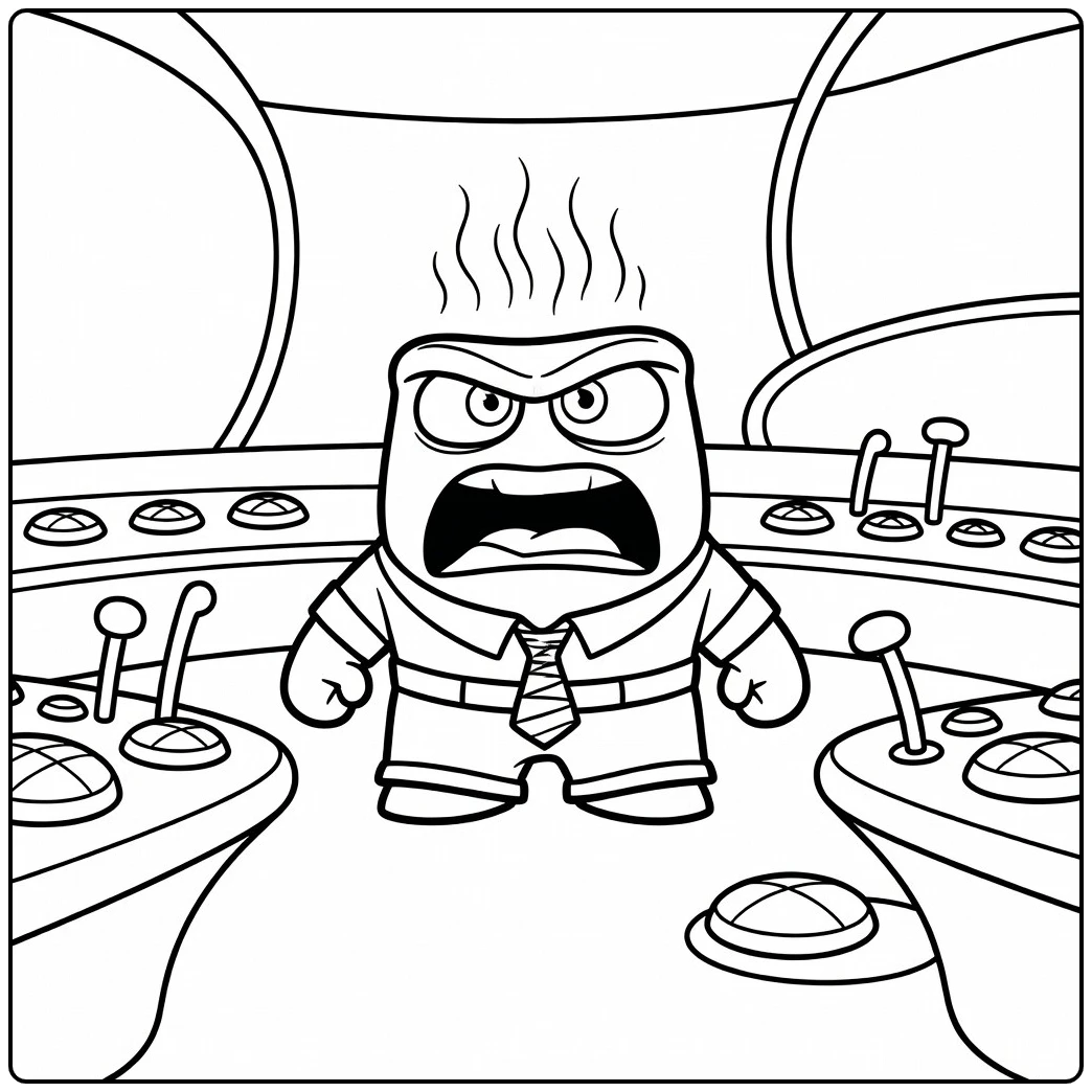 Anger Inside Out met gebalde vuisten op hoofdkwartier