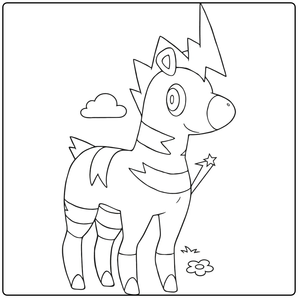 Blitzle Kleurplaat Pokémon - Elektrische zebra pony