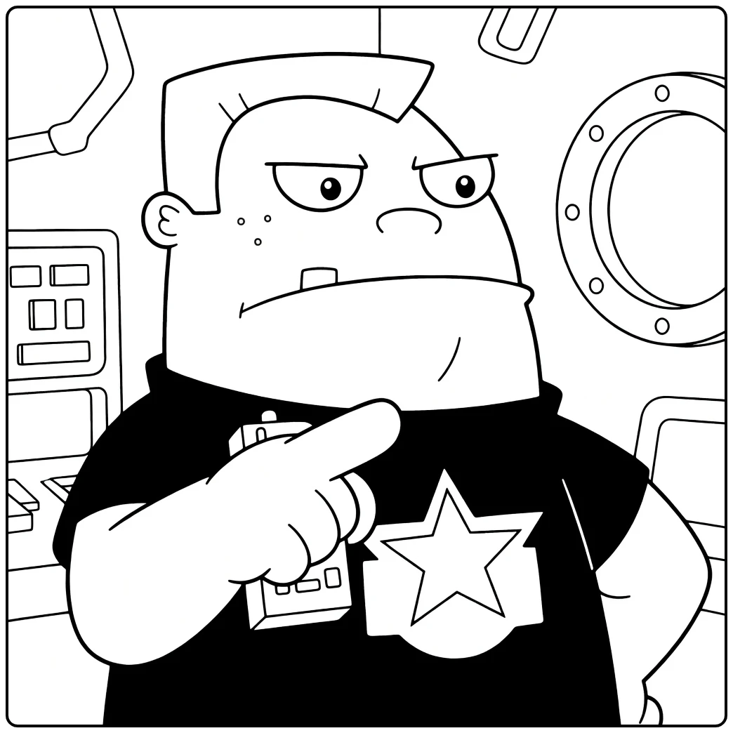 Buford Van Stomm Kleurpaat cartoon om in te kleuren