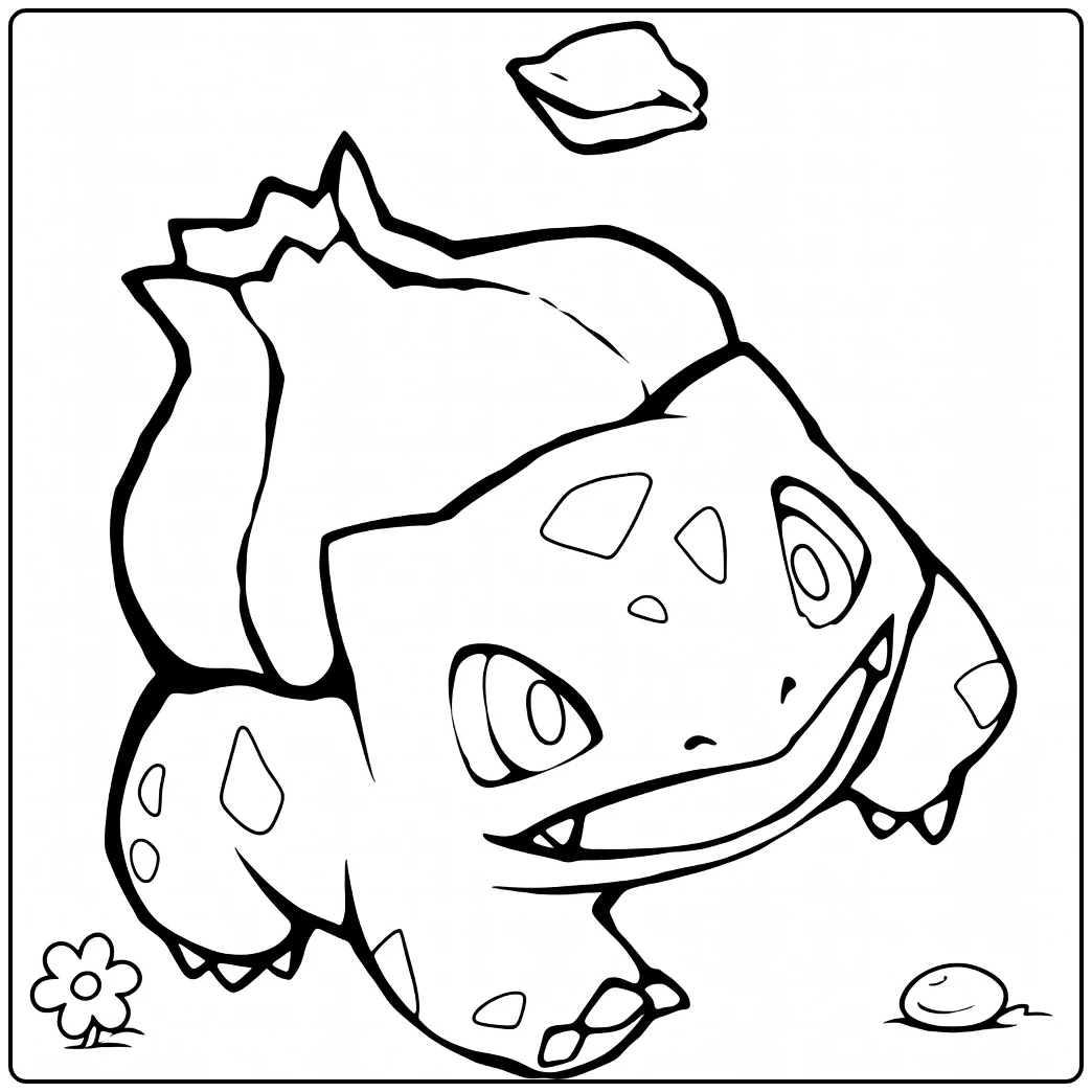 Bulbasaur Kleurplaat: schattige Pokémon tekening