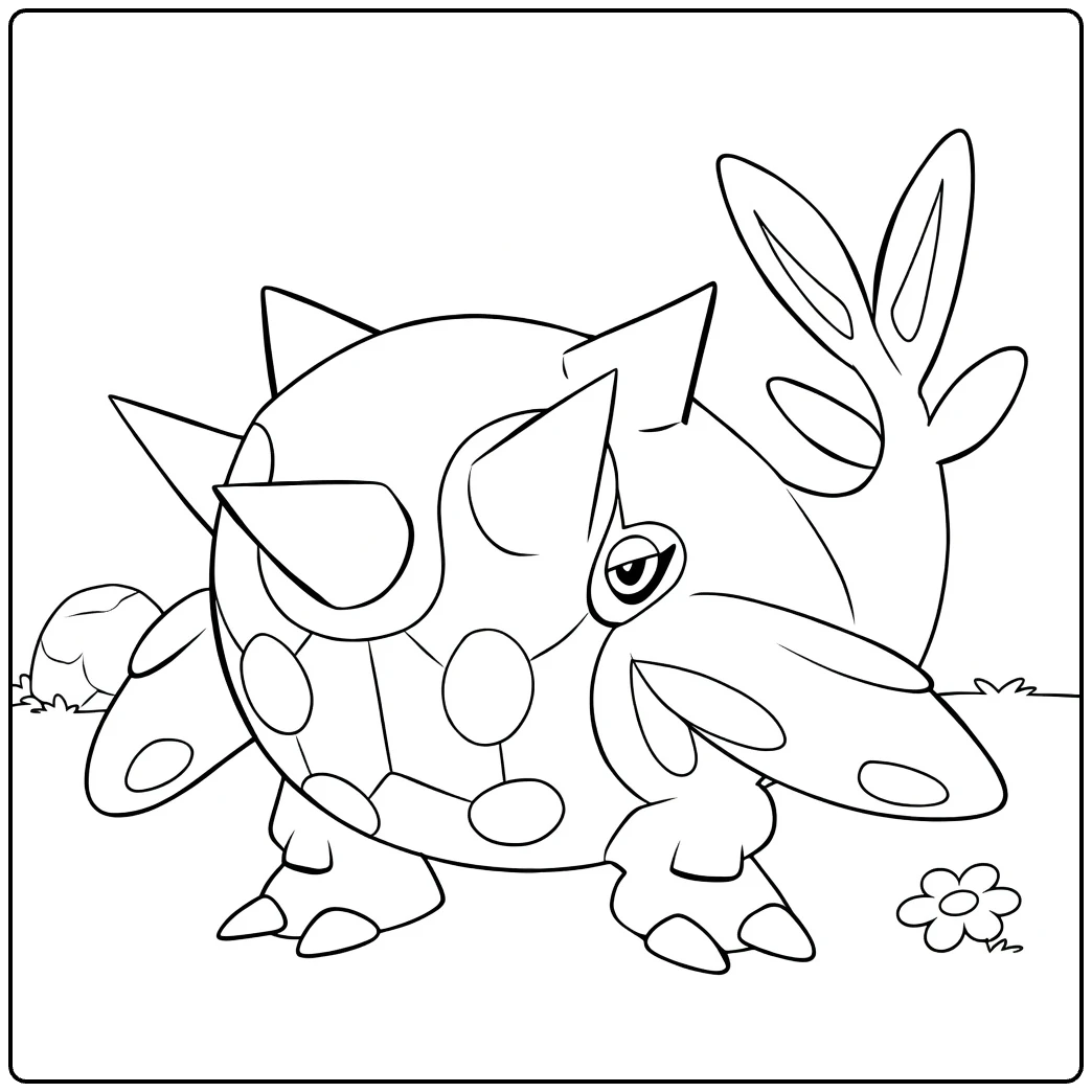 Cetitan kleurplaat Pokémon schildpad te kleuren