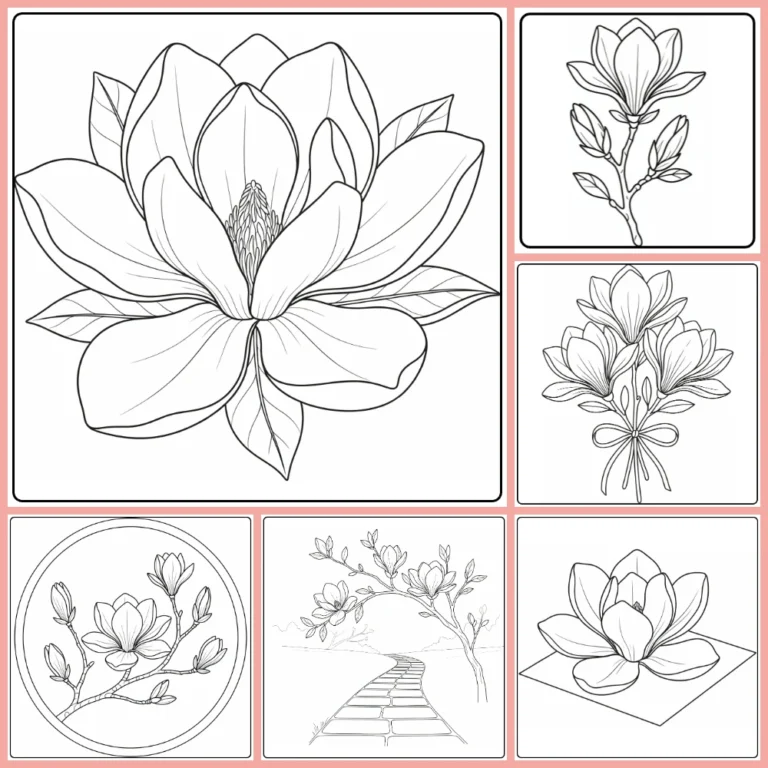 Gratis magnolia Kleurplaten Om Te Printen PDF Voor Alle