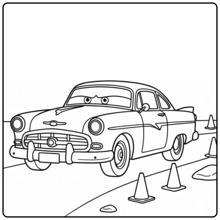 Doc Hudson Kleurplaat: wijze coach in mentorpose