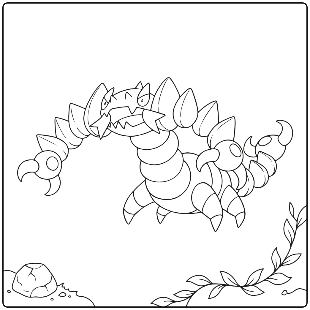 Drapion Kleurplaat - felle schorpioen Pokémon