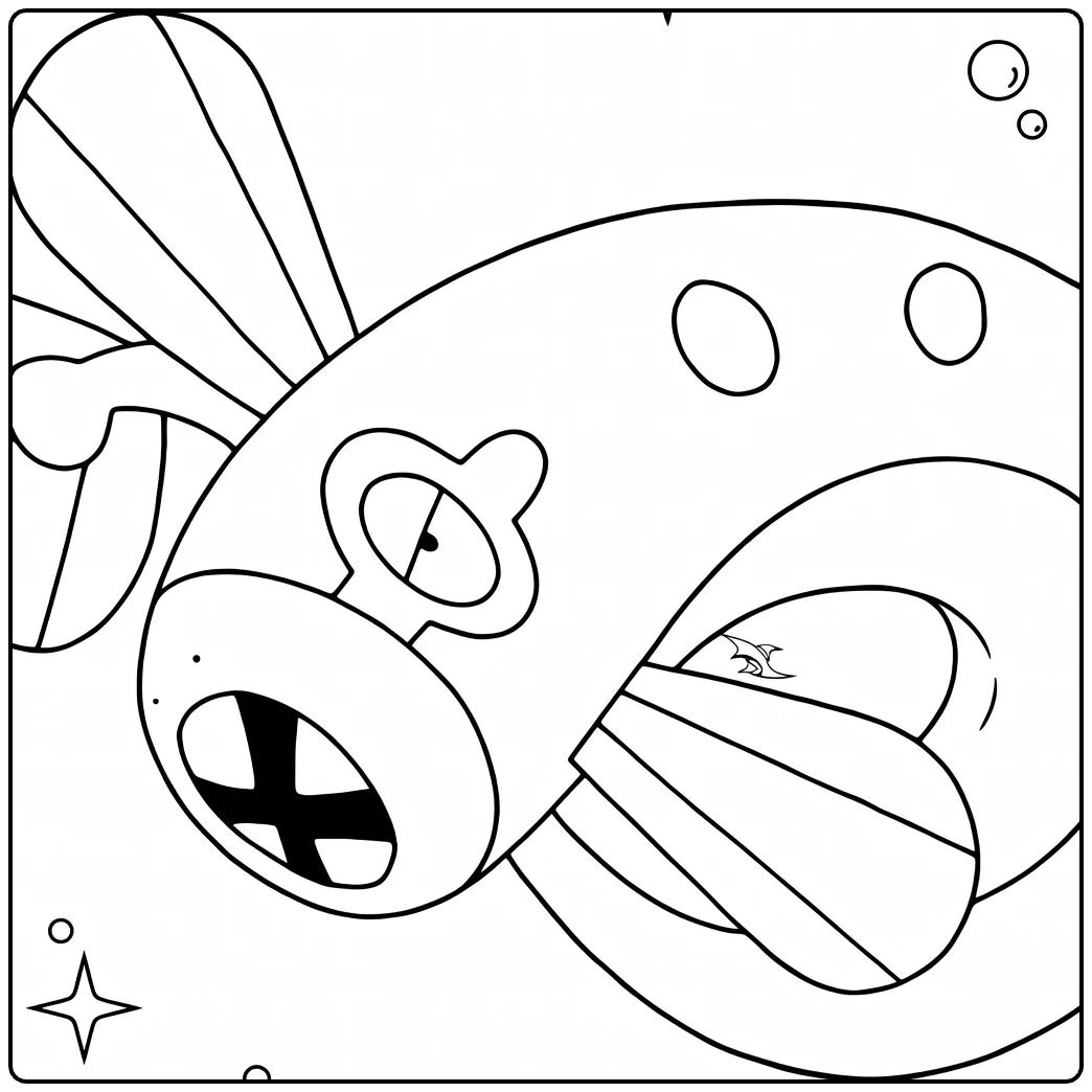 Eelektrik Kleurplaat: elektrische aal Pokémon outline tekening