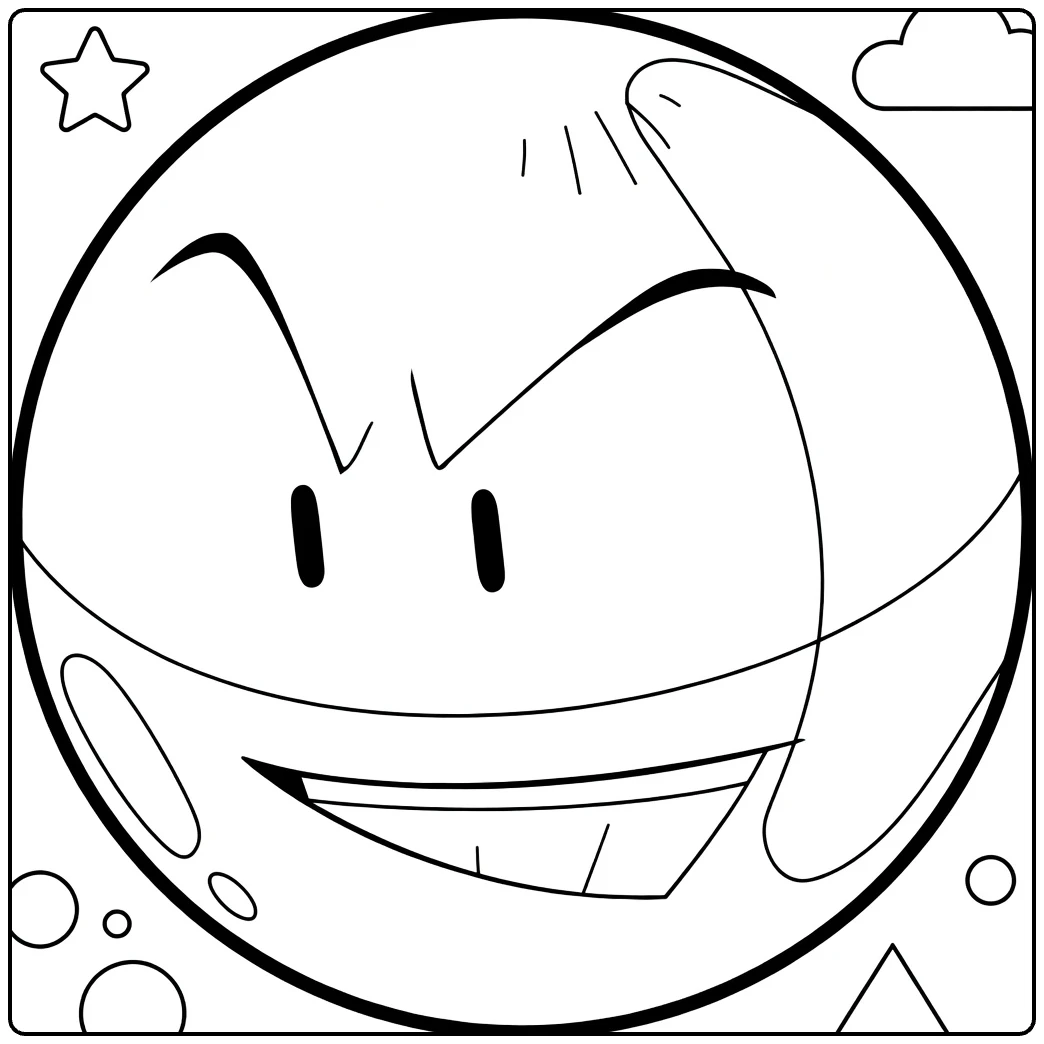Electrode Kleurplaat: boze Pokémon Electrode om in te kleuren
