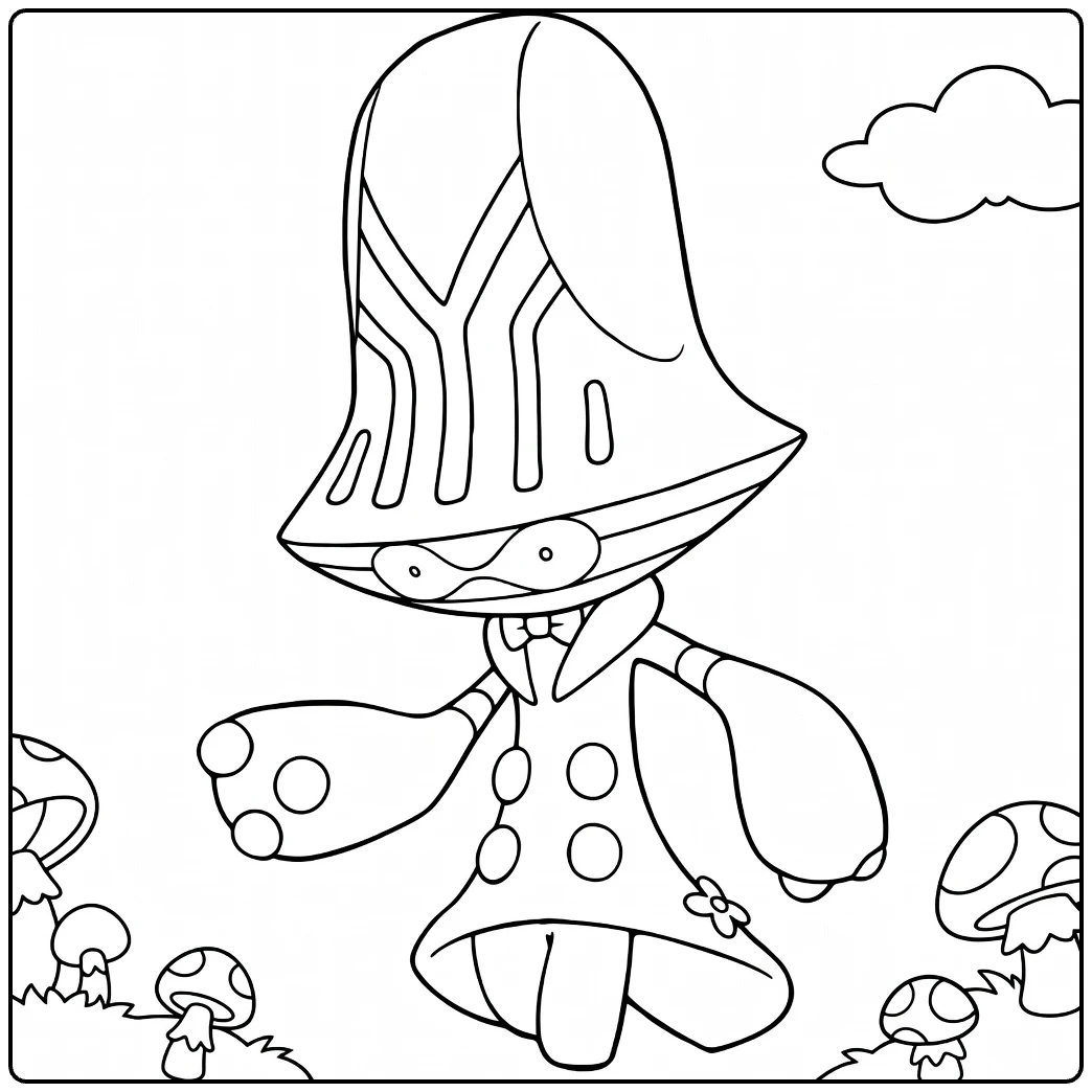 Elgyem Kleurplaat Pokémon alien met paddenstoelen