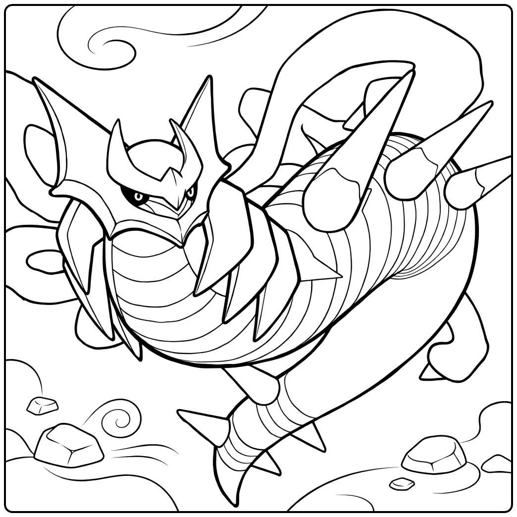 Giratina Origin Forme Kleurplaat - epische Pokémon draak