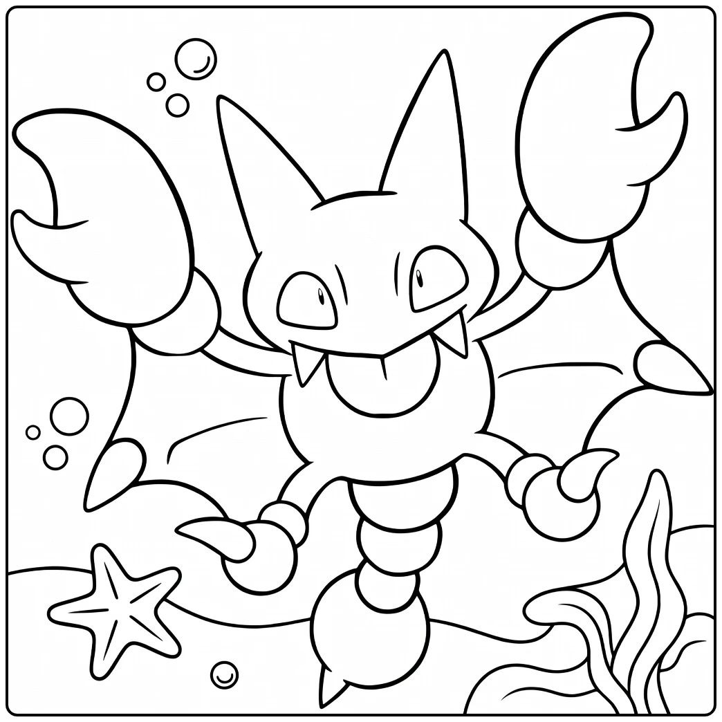 Gligar Kleurplaat onderwater met bubbels en zeewier