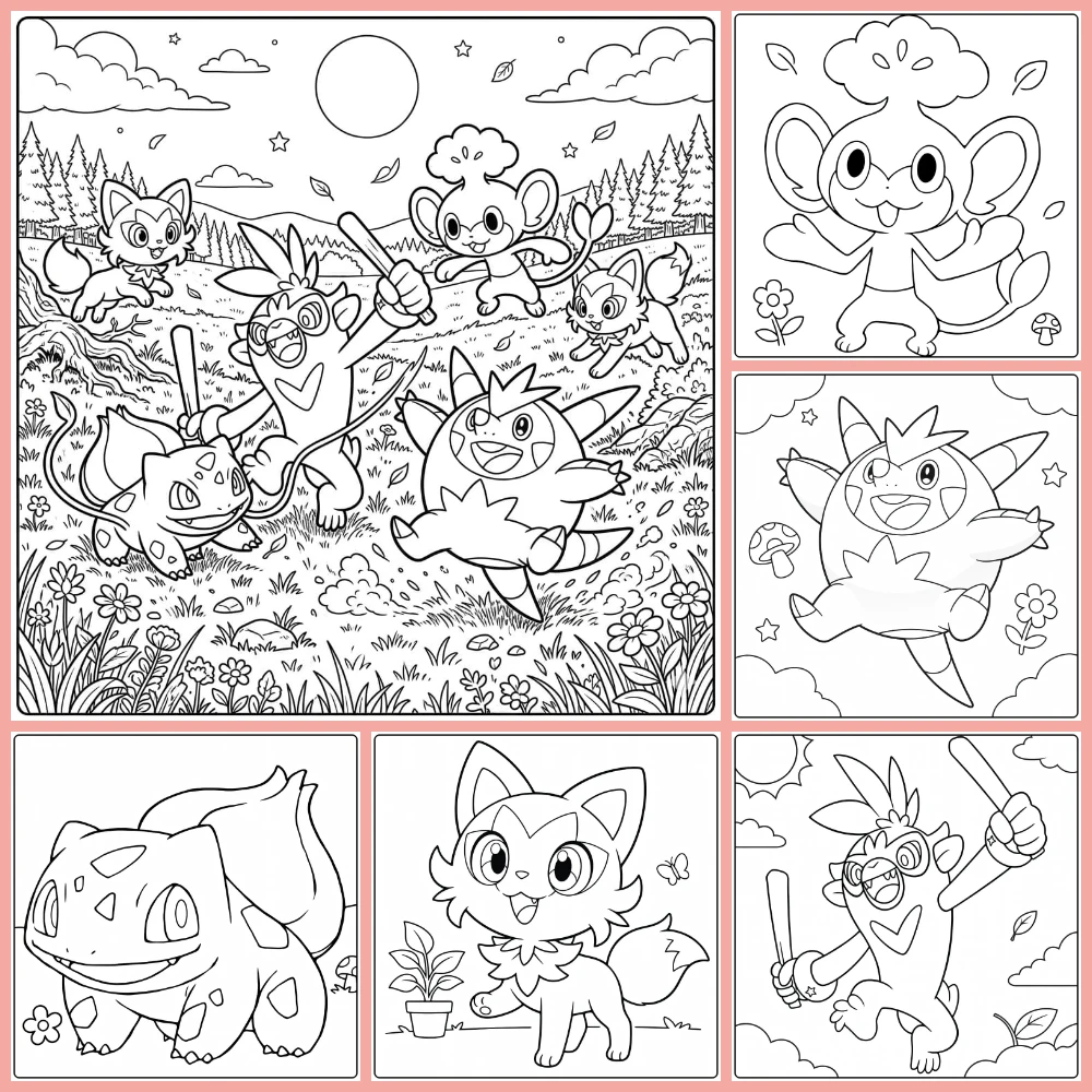 Gratis Gras Pokemon Kleurplaten Om Te Printen PDF Voor Alle