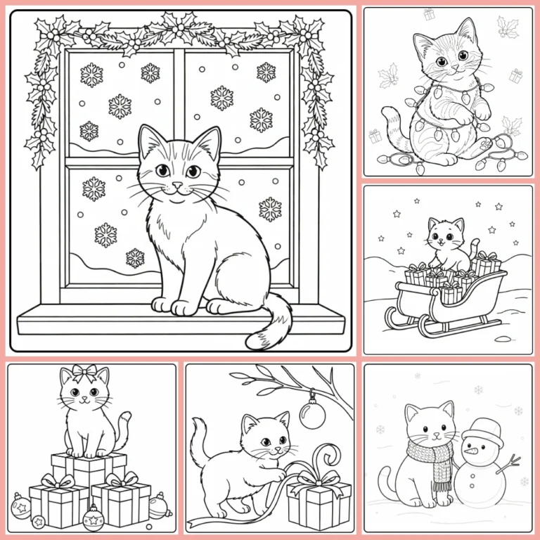 Gratis Kleurplaten Kerst Kitten Om Te Printen PDF Voor Alle