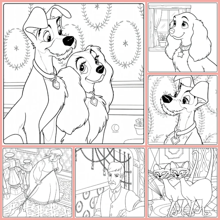 Gratis Lady And The Tramp Kleurplaten Om Te Printen PDF Voor Alle