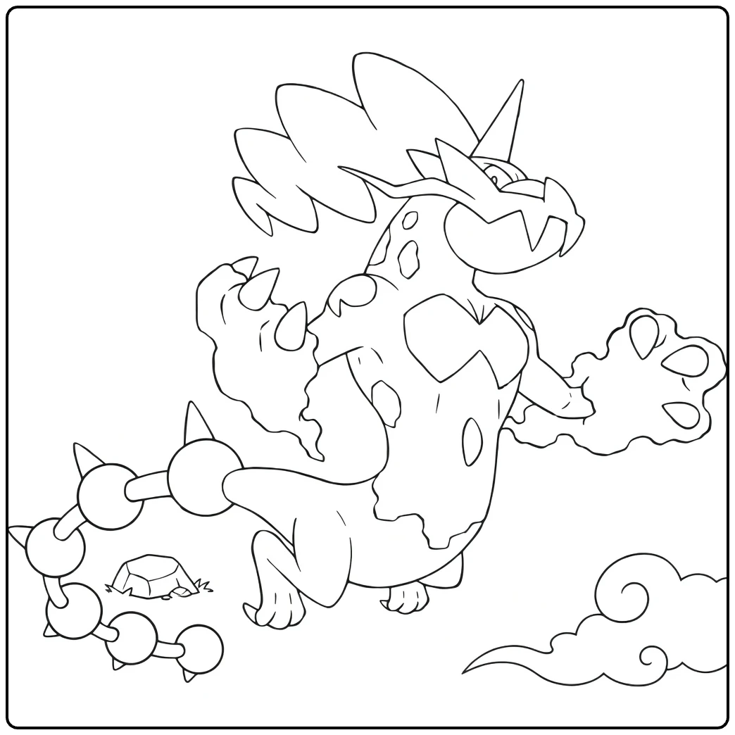 Tornadus Kleurplaat Therian Forme met wolken