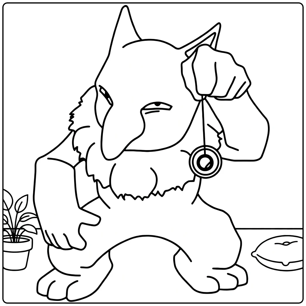 Hypno Kleurplaat: Pokémon hypnotiseur met pendel en donut