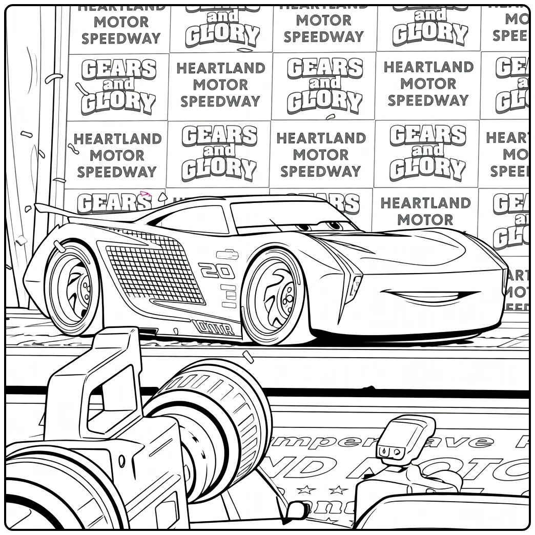 Jackson Storm Kleurplaat Cars 3 raceauto nr 20