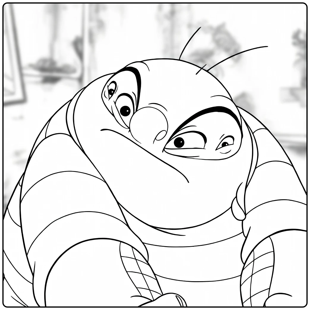 Jumba Kleurplaat van schattige cartoon rups