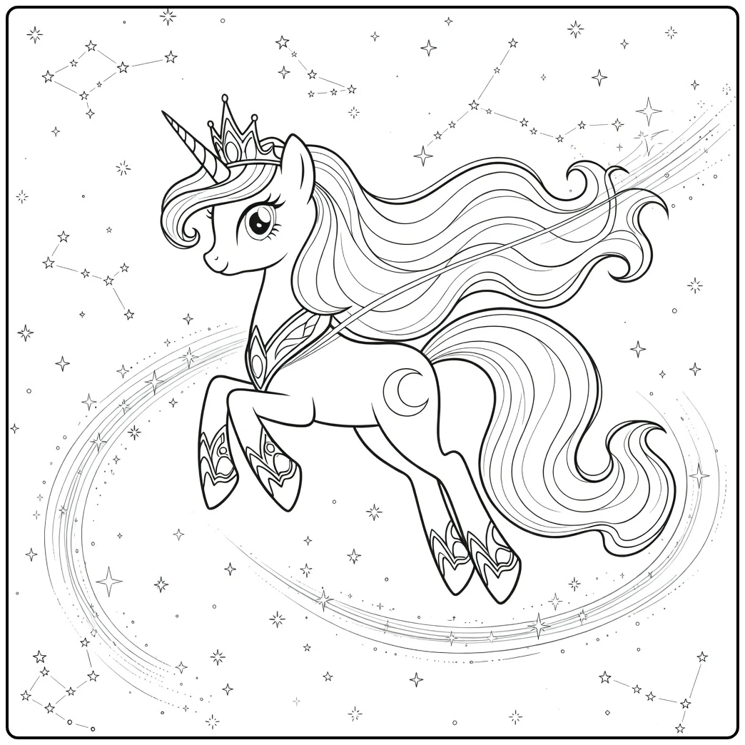 Kleurplaat my little pony princess luna op achterbenen