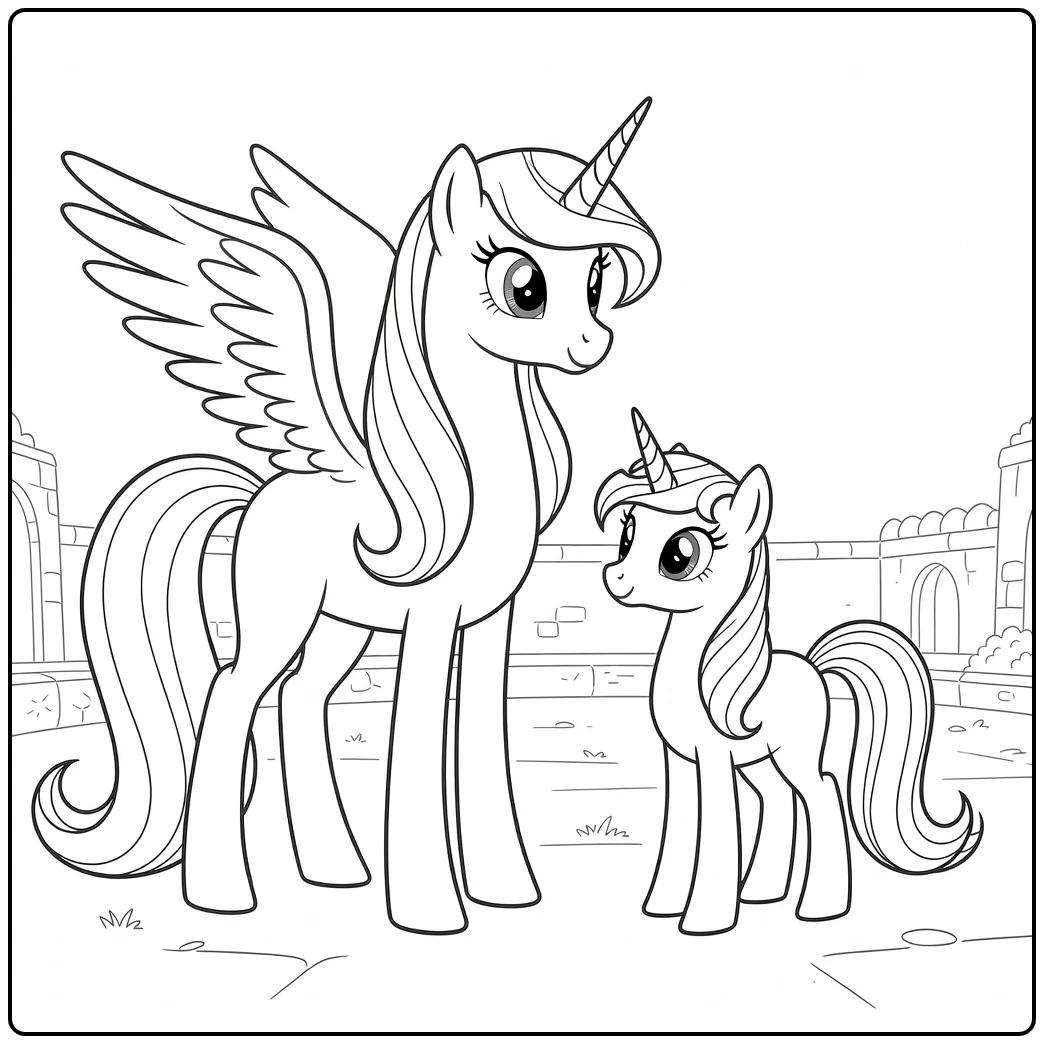 kleurplaat my little pony prinses celestia met eenhoorn