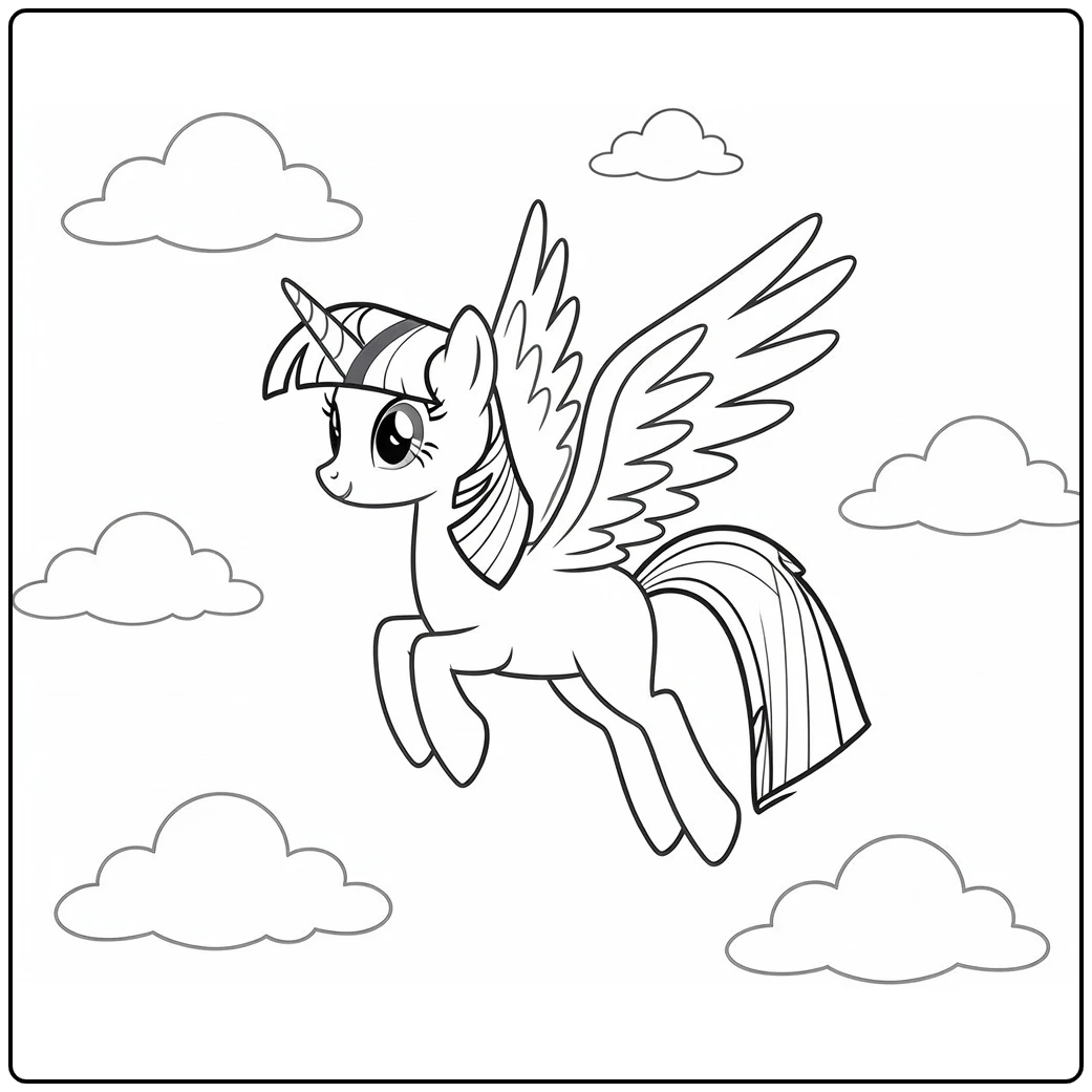 kleurplaat my little pony twilight sparkle met vleugels