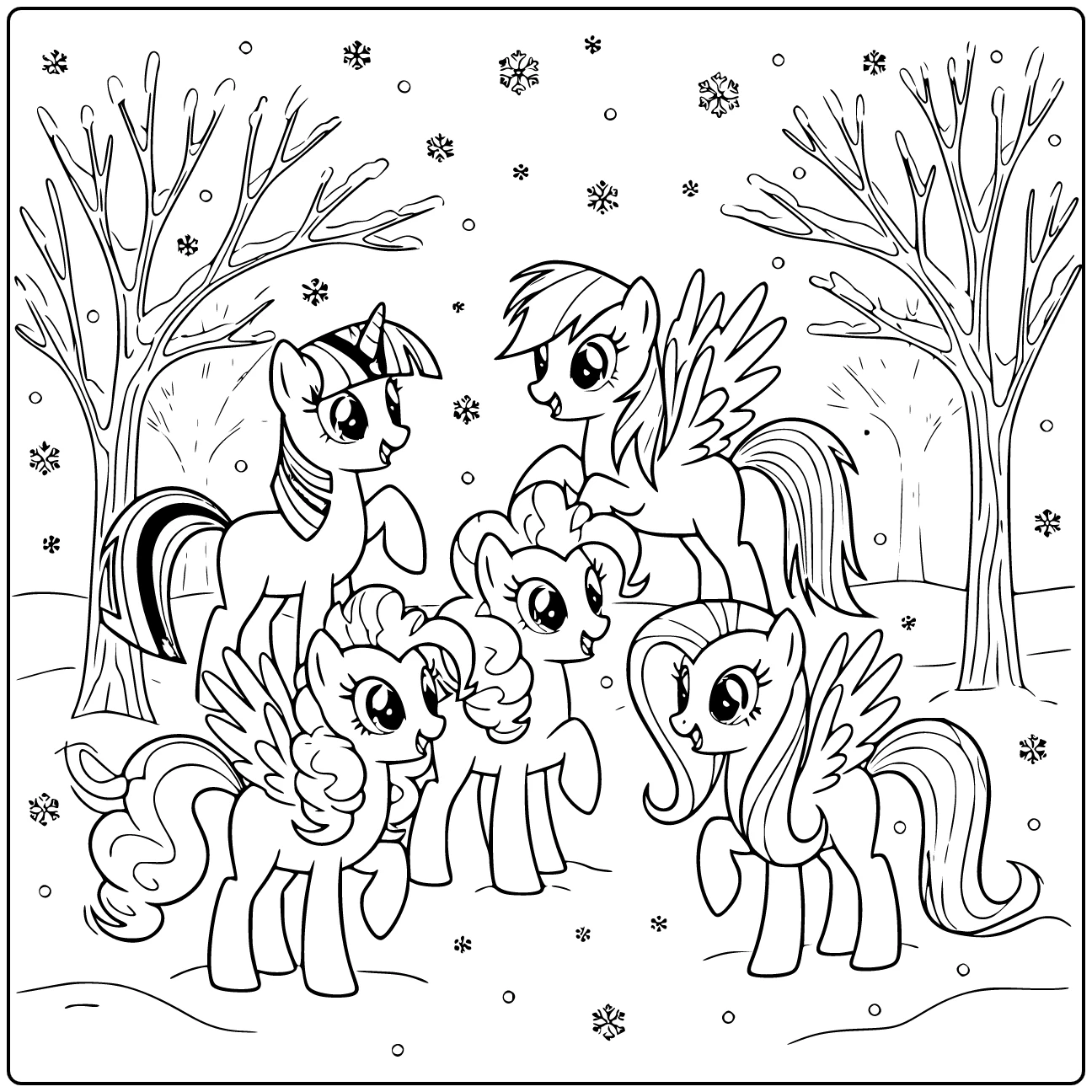 Kleurplaat my little pony Twilight Sparkle Rainbow Dash Pinkie Pie