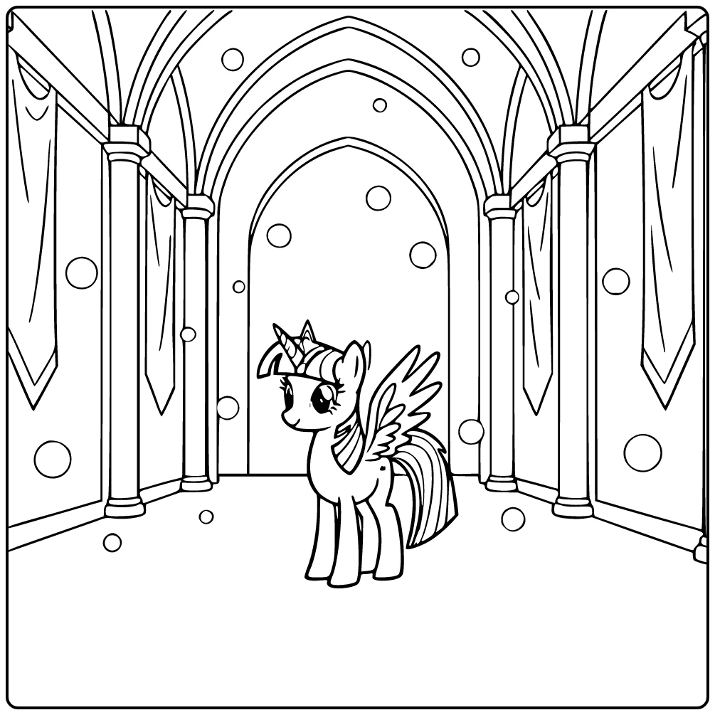 Kleurplaat My Little Pony Twilight Sparkle bij ceremonie