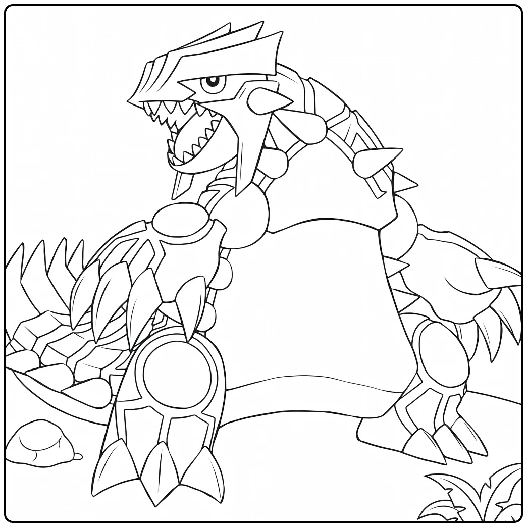 Kyogre Kleurplaat: brullend Pokémon zeemonster