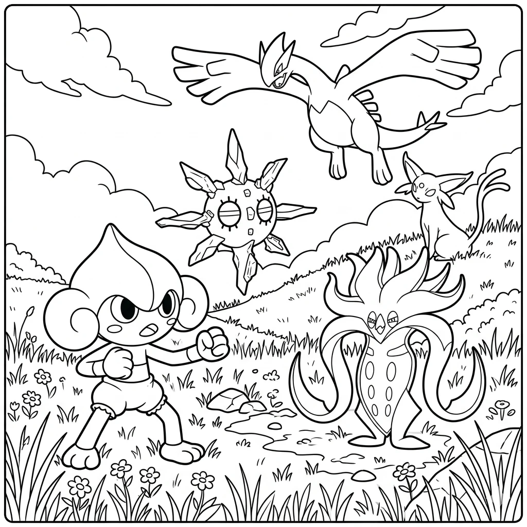 psychisch pokemon kleurplaat met mystieke krachten