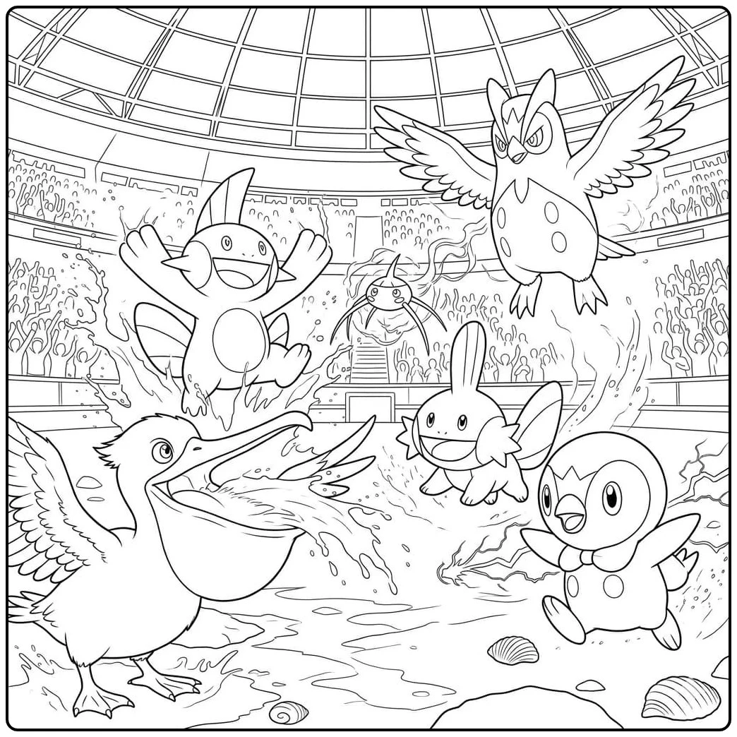 Leuke water pokemon kleurplaat om te printen en inkleuren