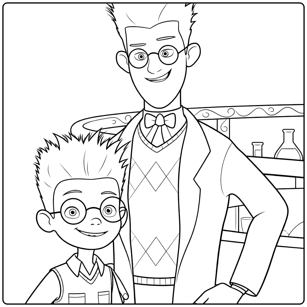 Meet the Robinsons Kleurplaat met Lewis en Wilbur Robinson