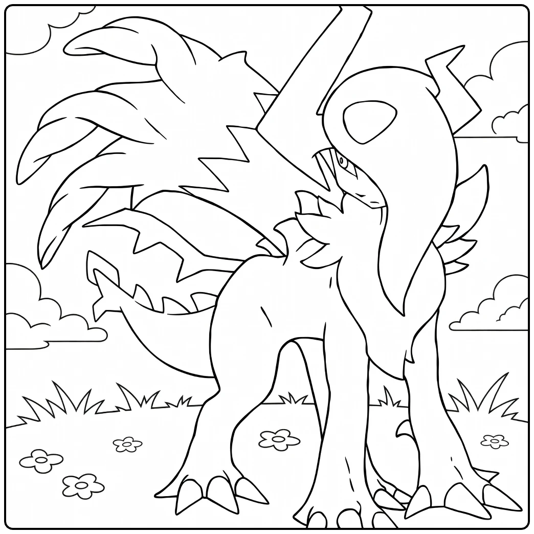 Mega Absol Z Kleurplaat: stoere Pokémon met vleugels