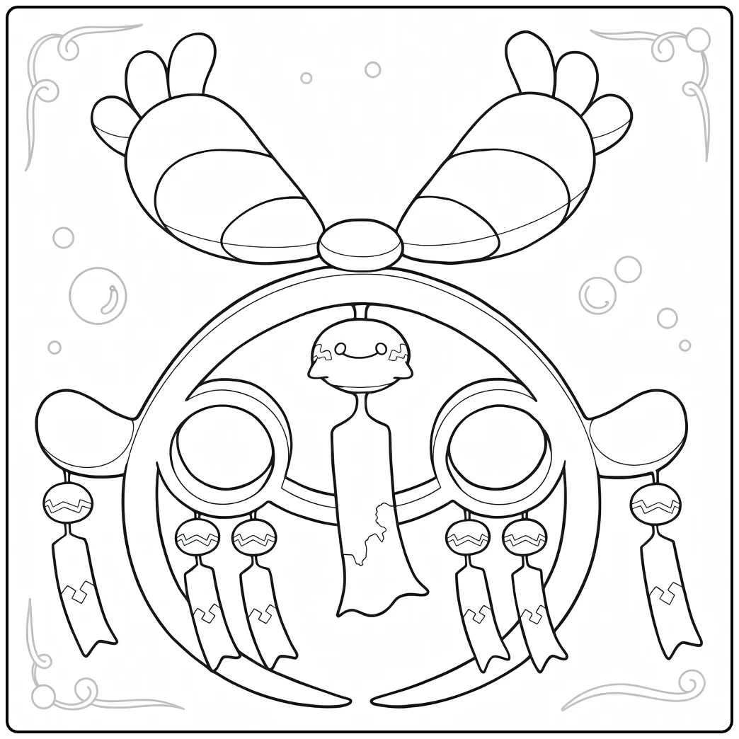Mega Chimecho Kleurplaat - schattige Pokémon lijntekening