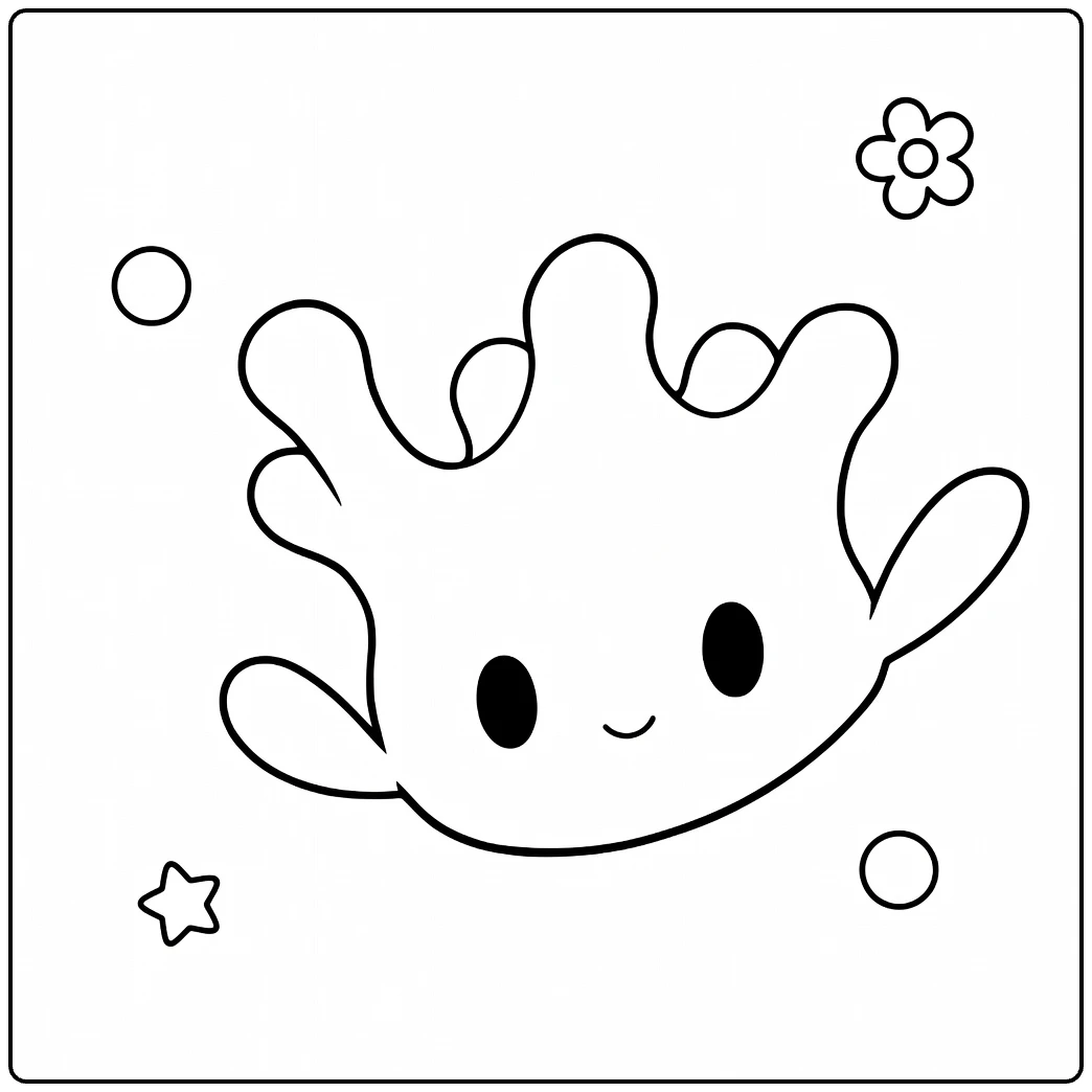 Milcery Kleurplaat schattig Pokémon met kroon en bloemen