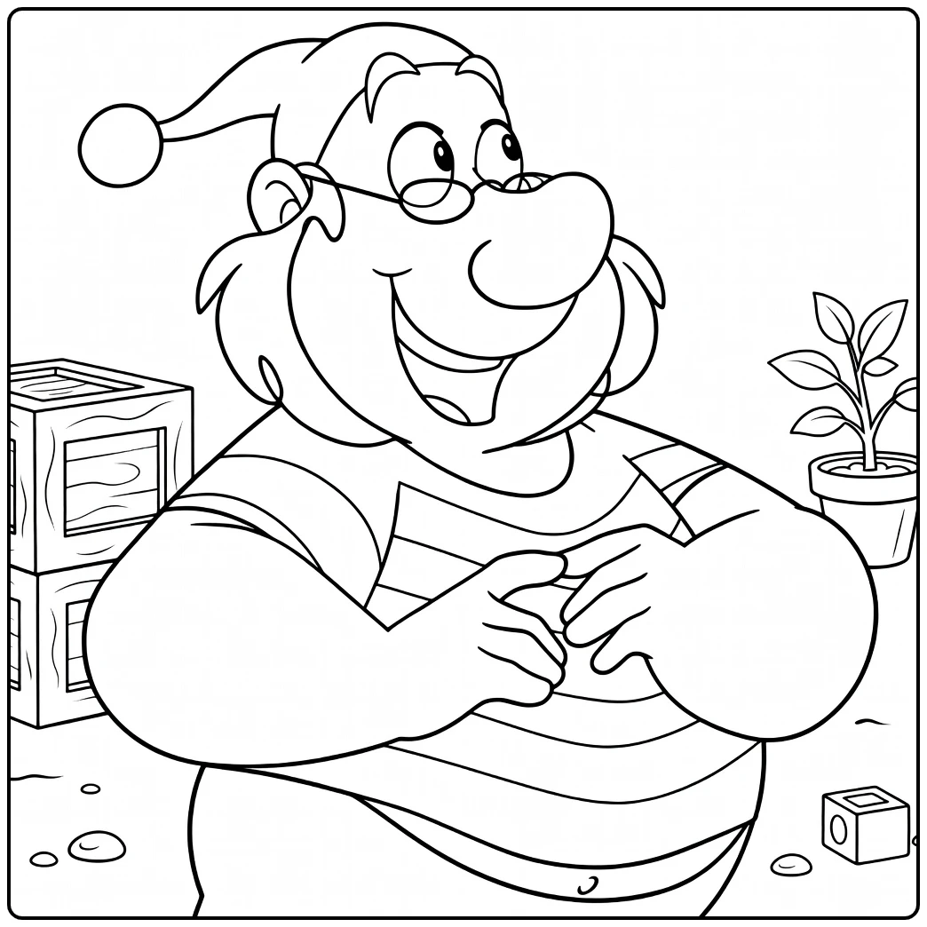 Mr. Smee Kleurplaat van vrolijke piraat met bril