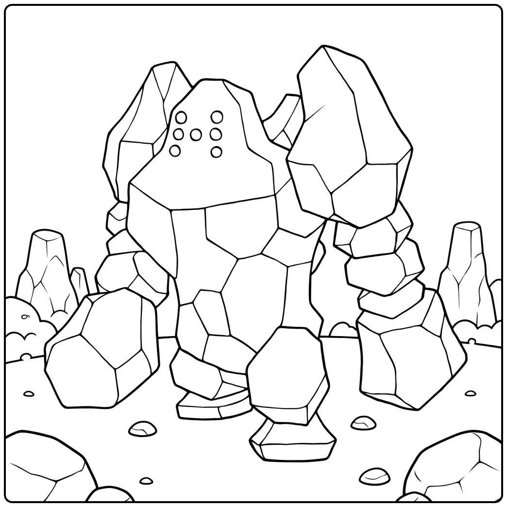 Nosepass kleurplaat - rotsige Pokémon om te kleuren