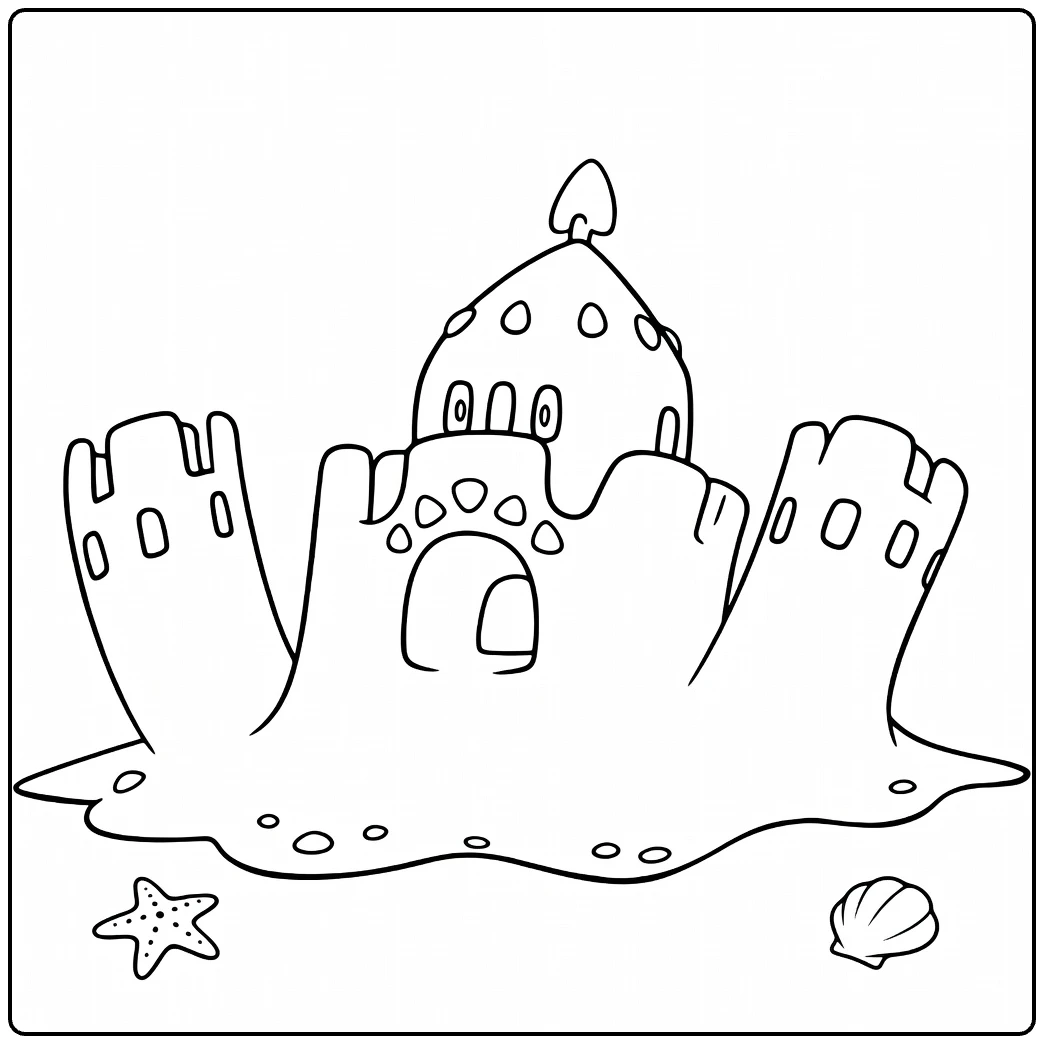 Palossand Kleurplaat zandkasteel Pokémon te kleuren