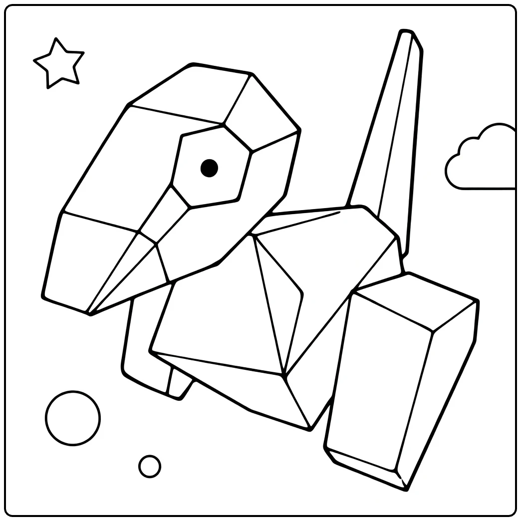 Partner Eevee kleurplaat geometrisch low-poly ontwerp