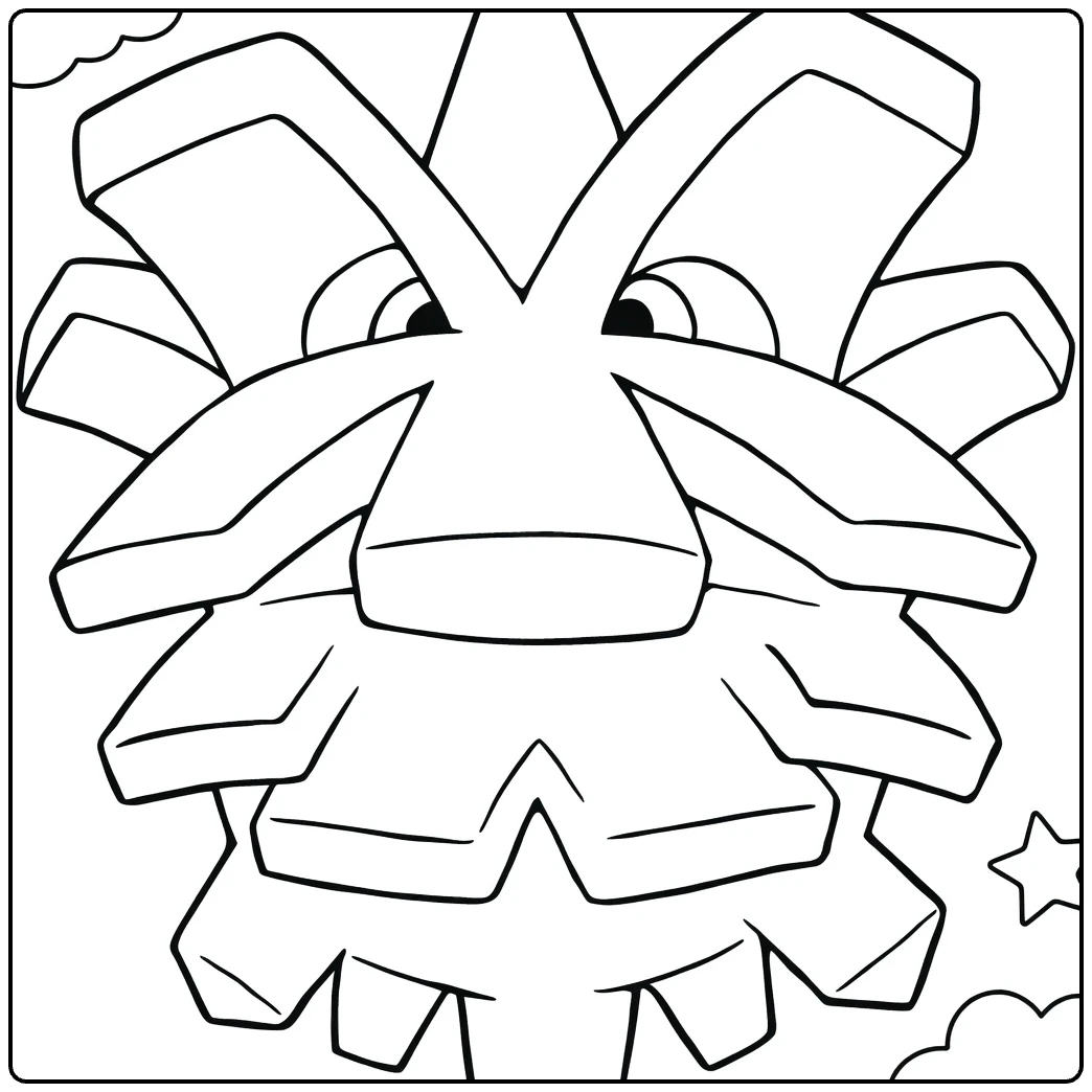 Pineco kleurplaat: schattige stekelige Pokémon