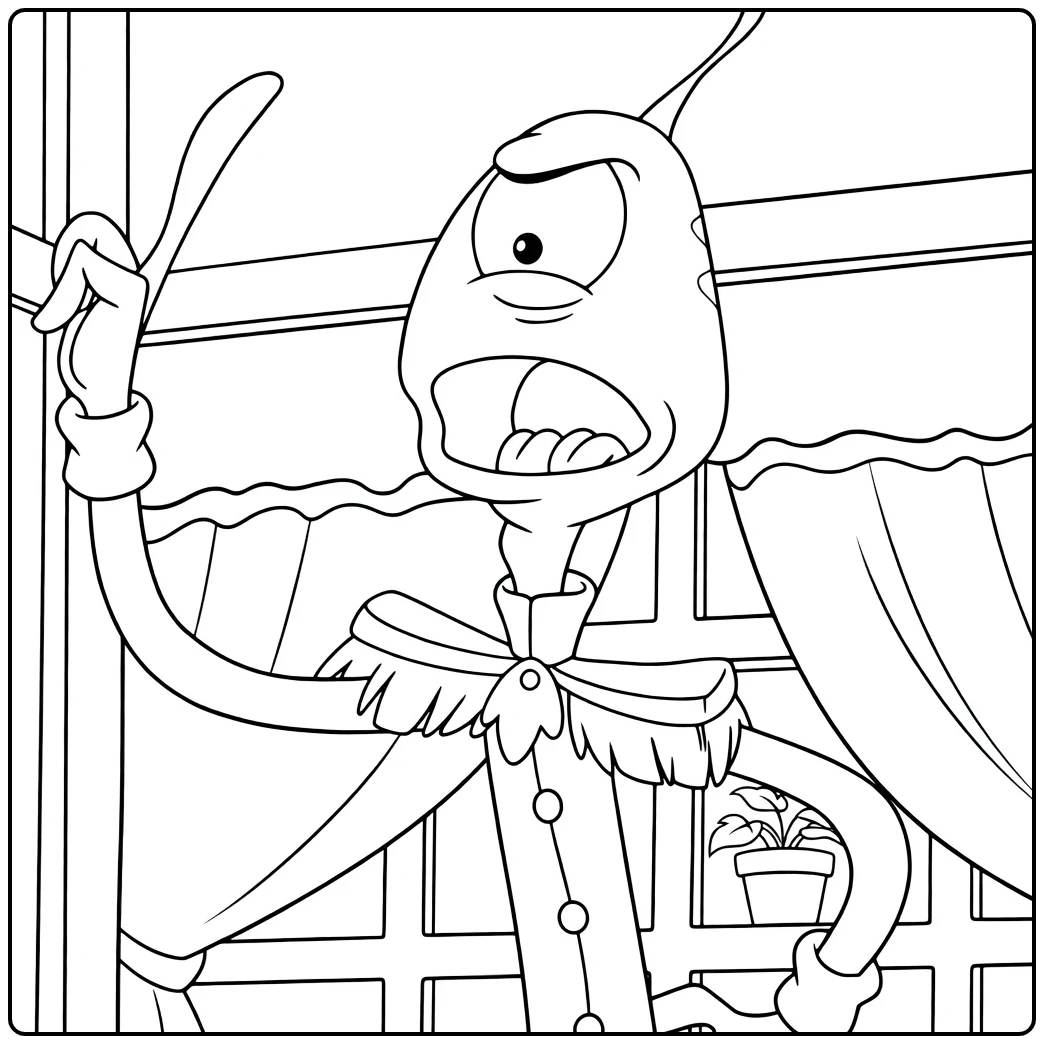 Pleakley Kleurplaat van grappig alien in jurk