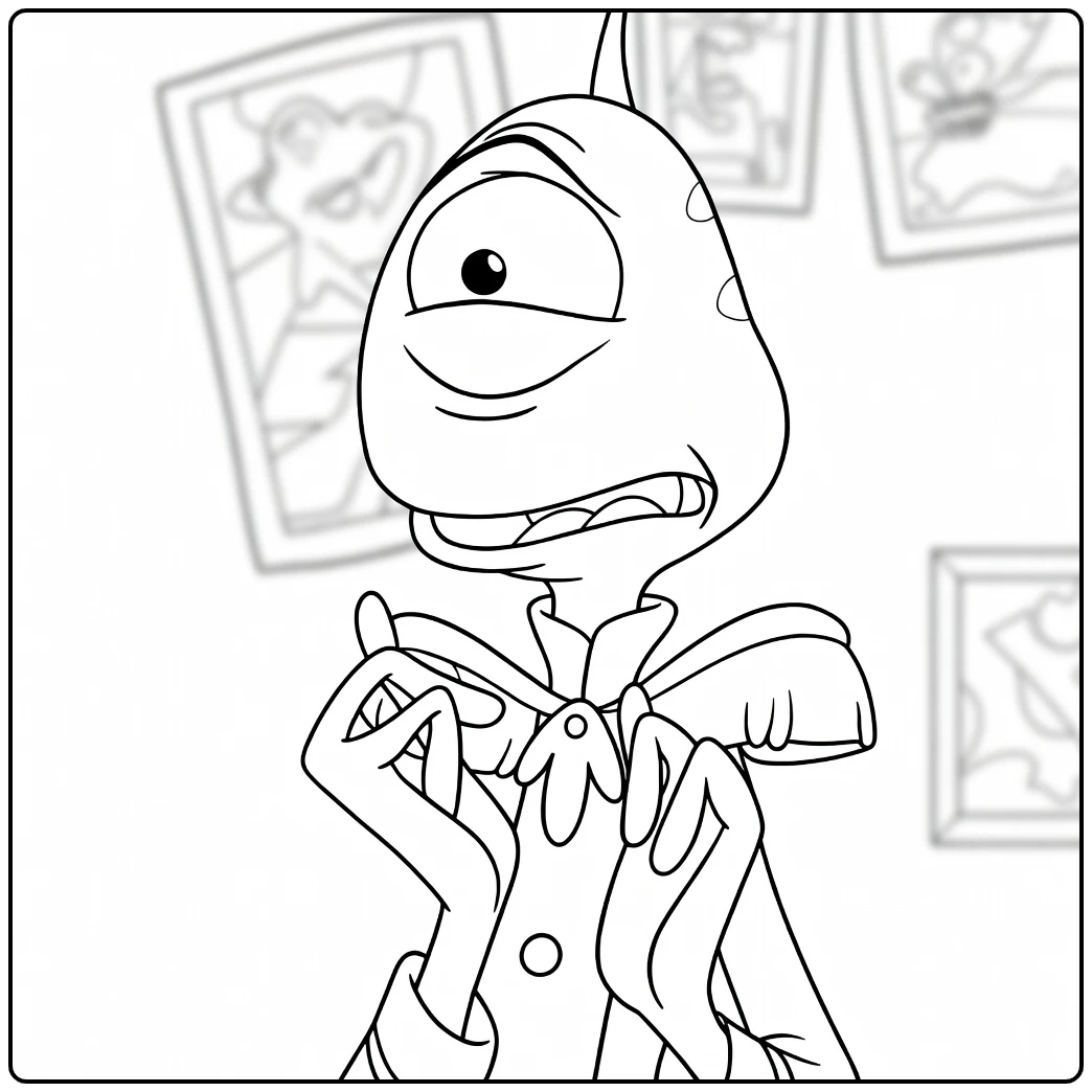 Pleakley Kleurplaat met alien uit Lilo en Stitch