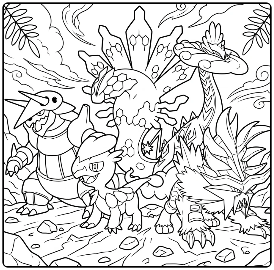 pokemon draak kleurplaat voor creatieve kinderen