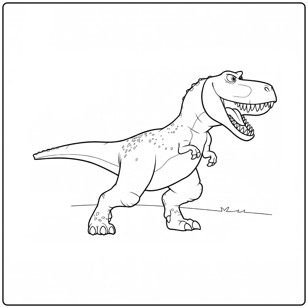 Ramsey Kleurplaat van een T-Rex dinosaurus