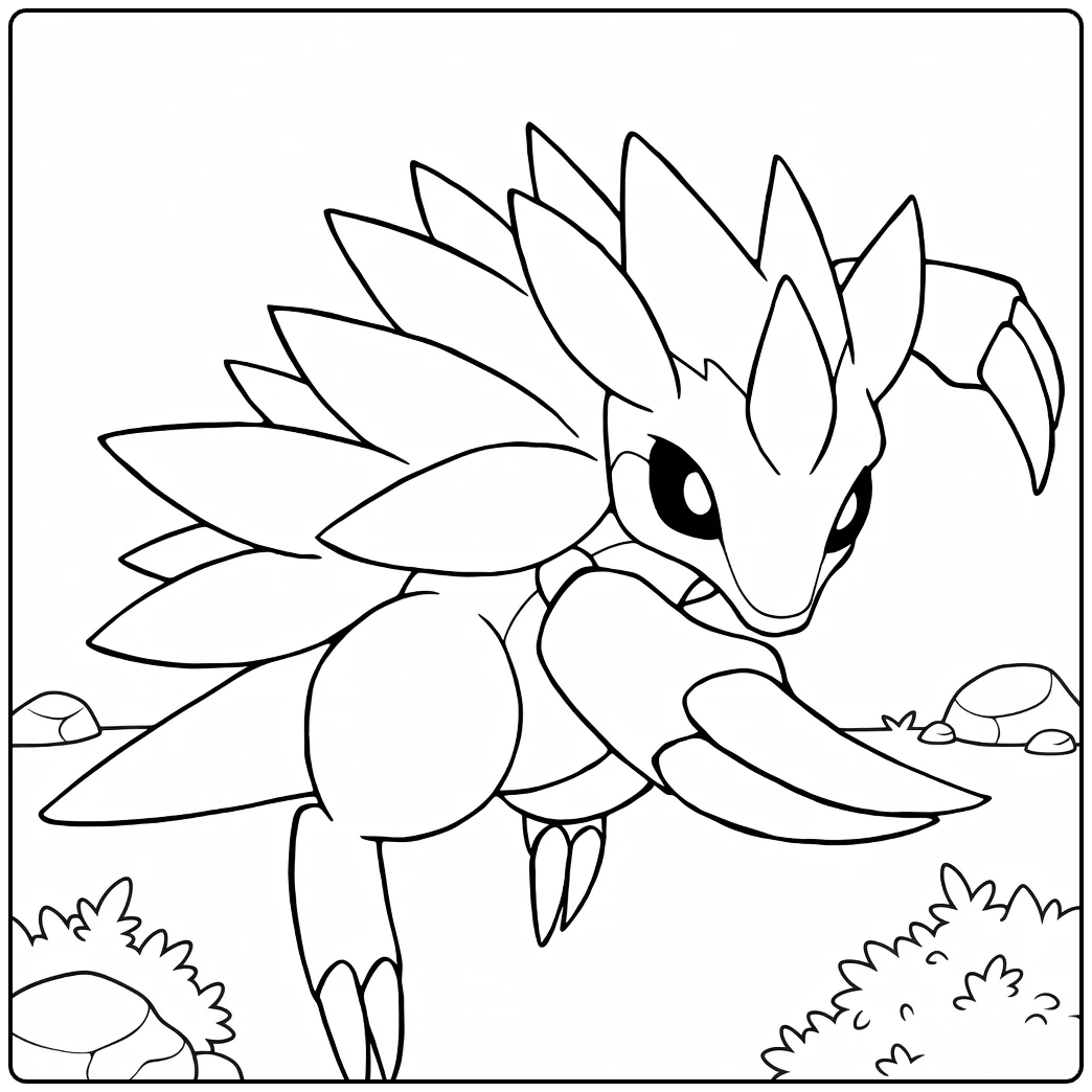 Sandslash Kleurplaat: Pokémon met stekels en klauwen