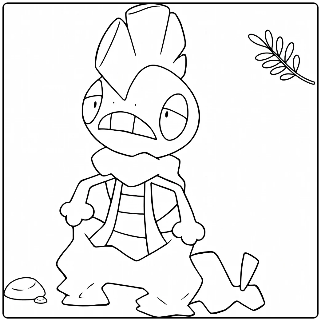 Scrafty Kleurplaat: boze Pokémon met hangende broek