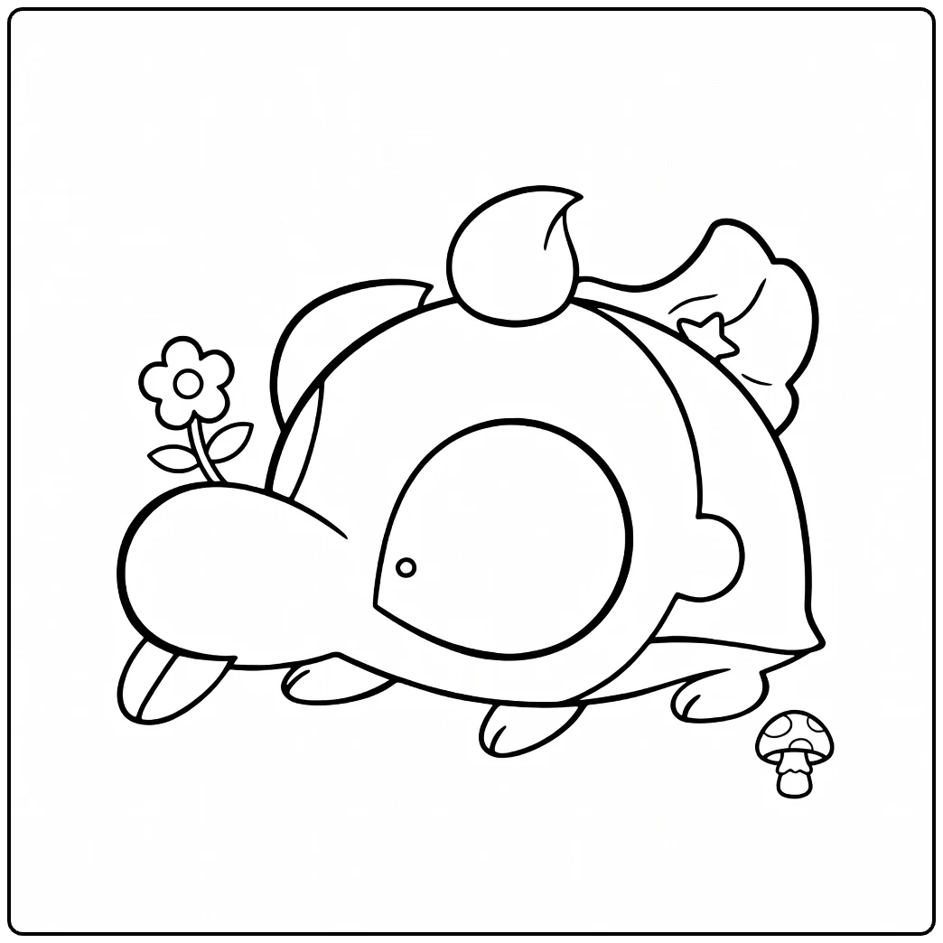 Shroodle kleurplaat: schattig Pokémon met wortel