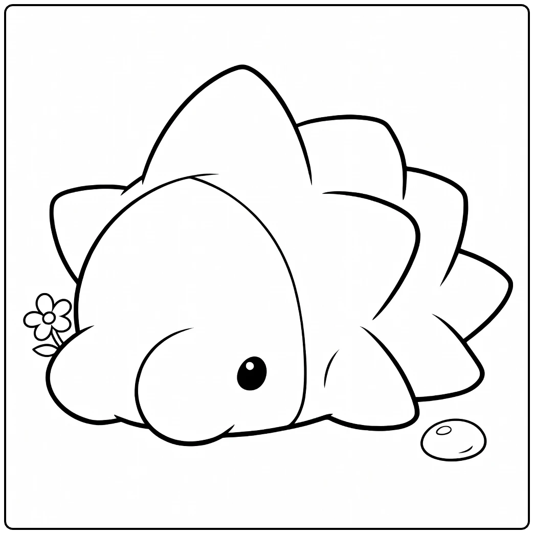 Snom kleurplaat: schattig Pokémon met bloem en ei