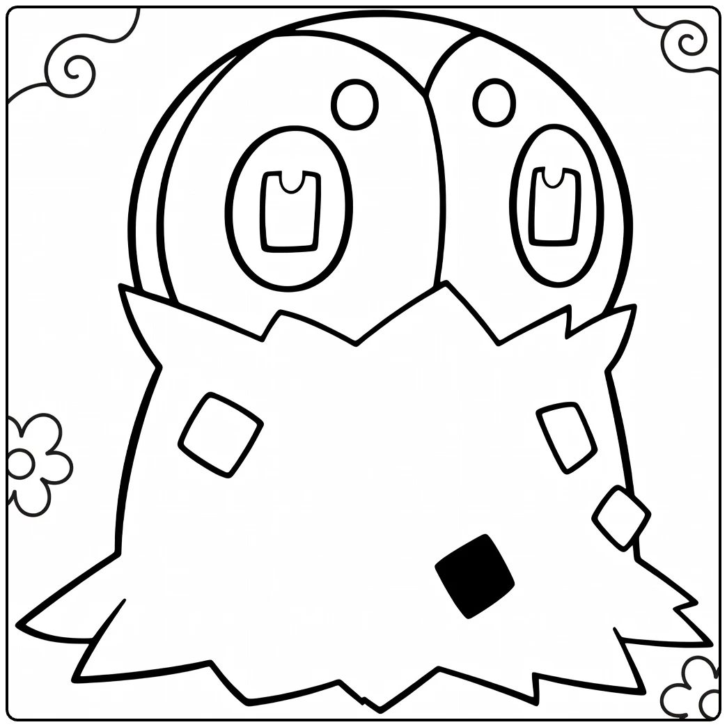 Spewpa kleurplaat Pokémon cocon met stippen te kleuren