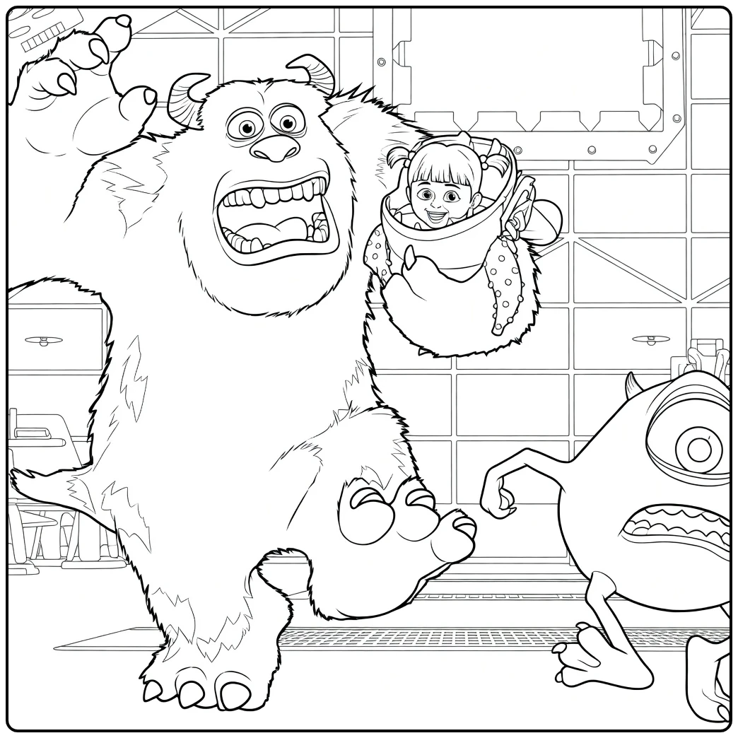 Monsters En Co Kleurplaat Sulley met Boo