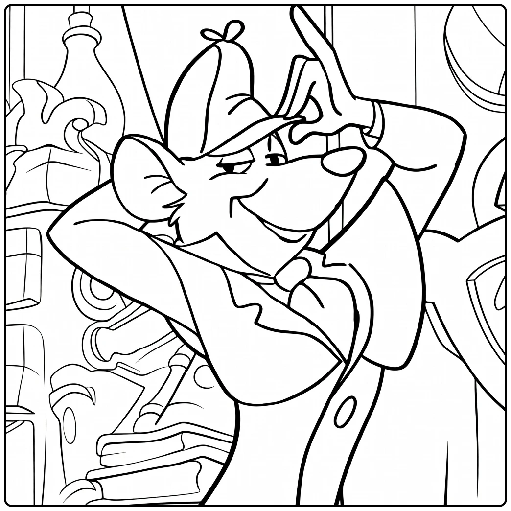 The Great Mouse Detective Kleurplaat muis detective avontuur