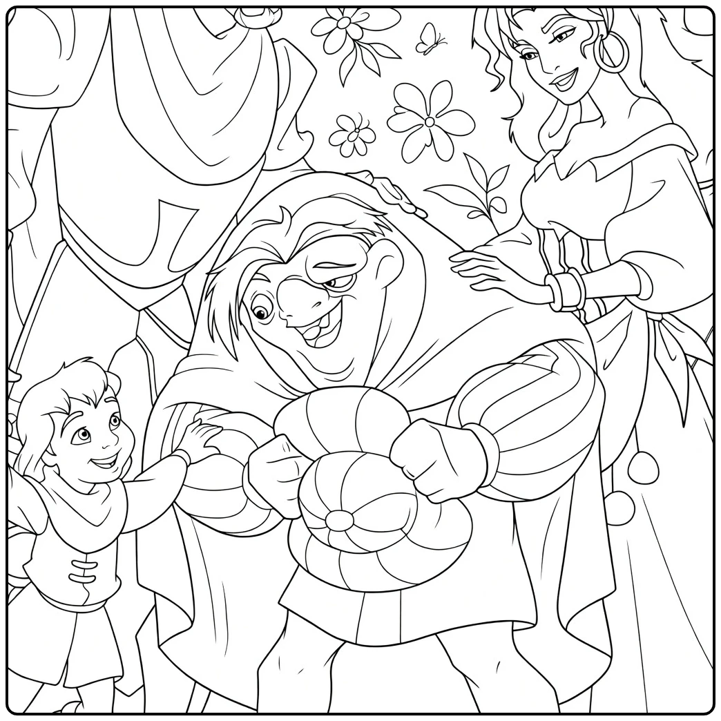 The Hunchback of Notre Dame Kleurplaat met Quasimodo